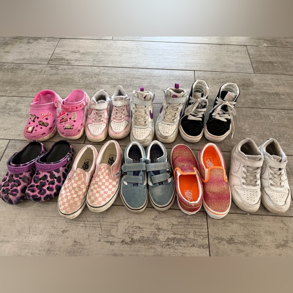 Vans Other - Vans Kids Glitter Ombre Slip-On Sneakers in Pink & Orange Bundle 11-13.5